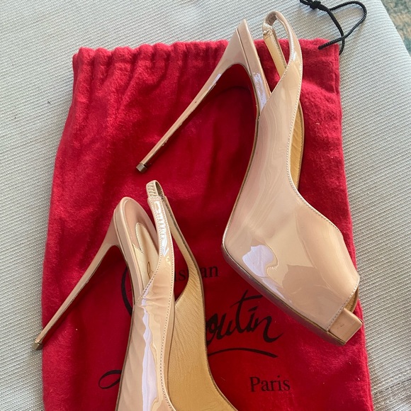 Christian Louboutin PeepToe Slingback pump heels - Picture 3 of 6